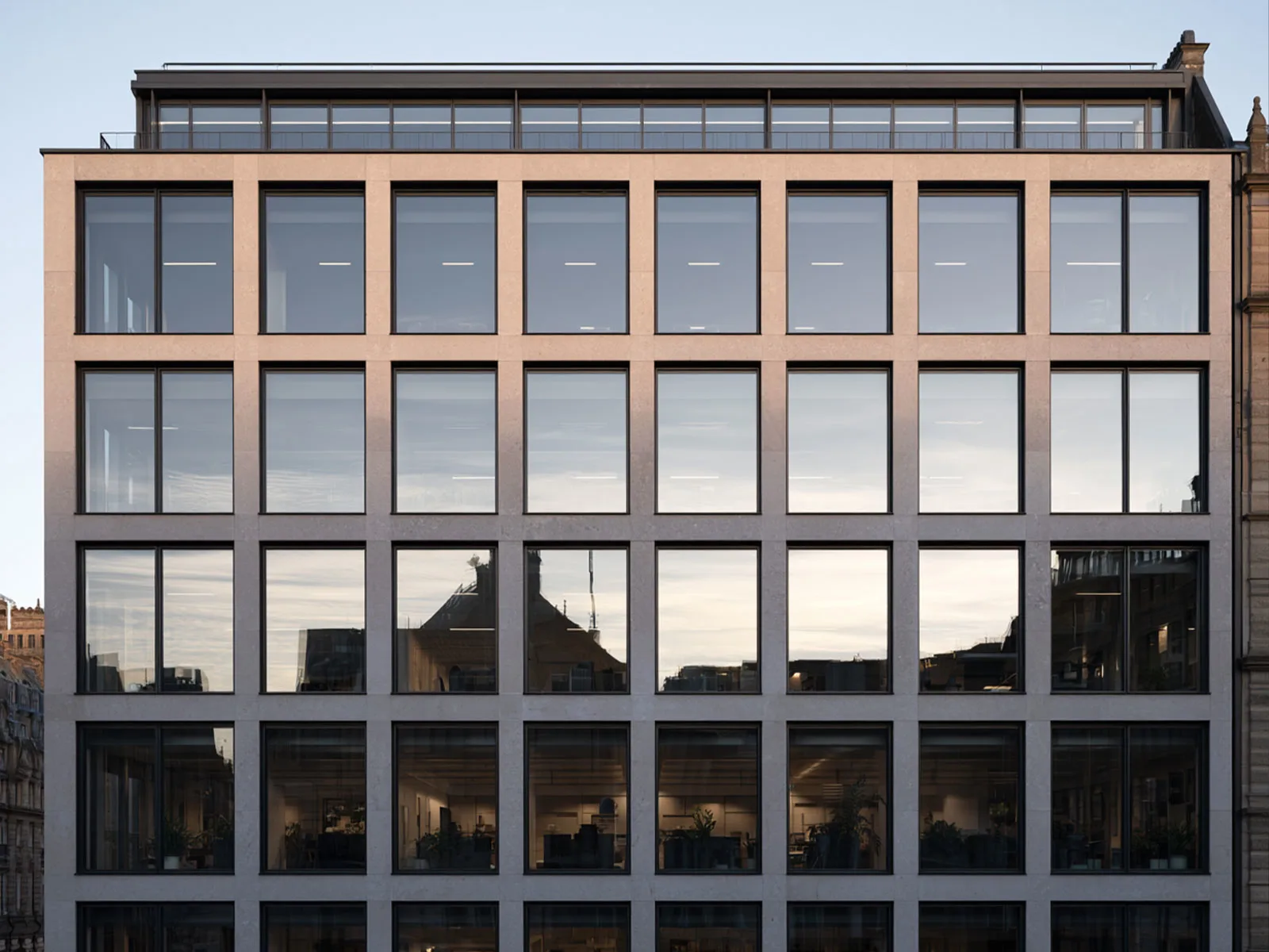 A commercial building facade, representative of the scale of projects Wishofy engineers for