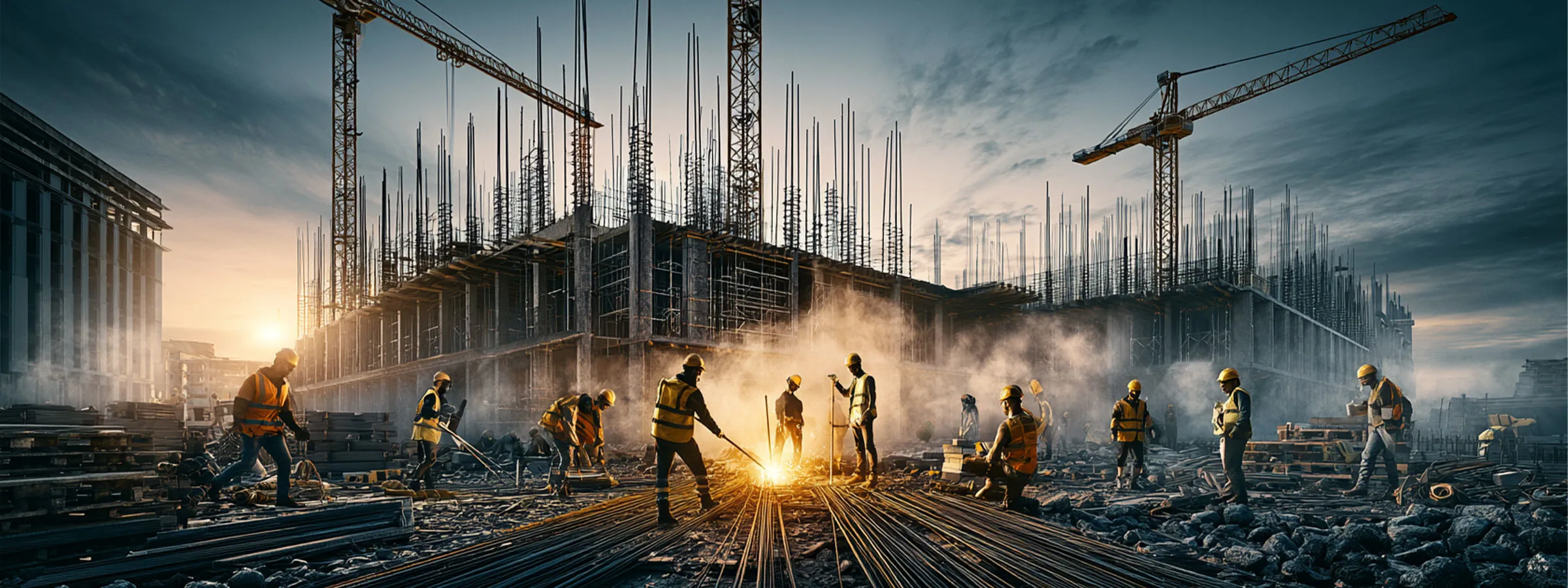 A commercial building under construction, representative of the scale of projects Wishofy supports