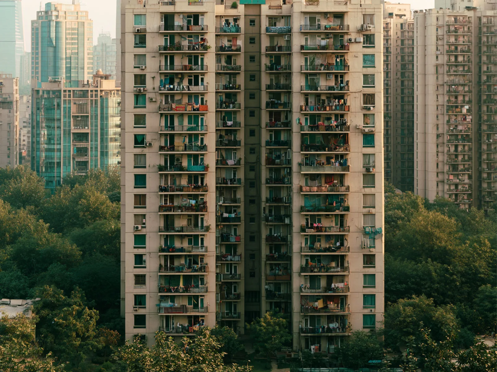 Residential apartment towers in Delhi NCR